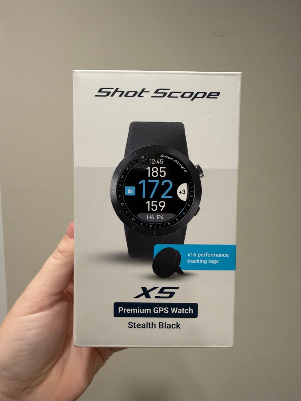 NEW Shot Scope X5 Premium GPS Golf Watch Unopened Box - Stealth Black